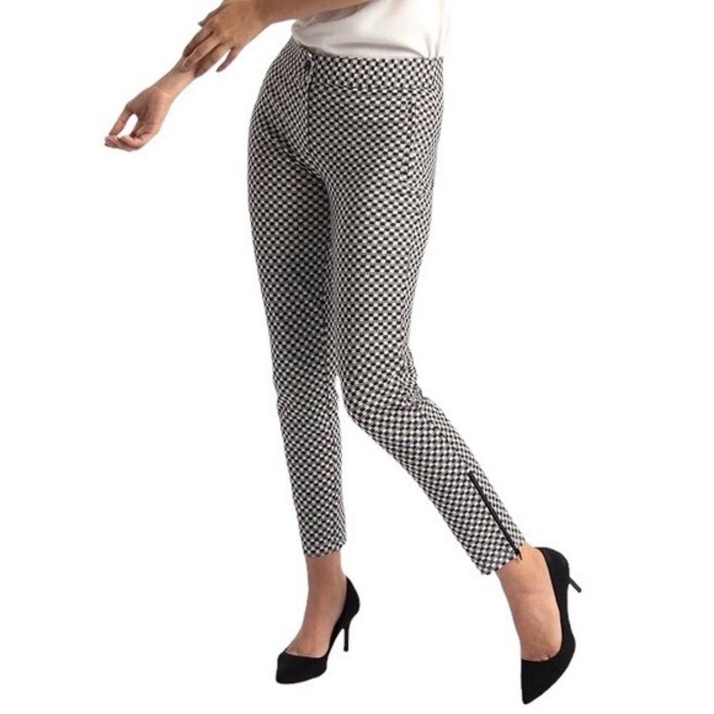 CATS-Betabrand Monochrome Checkered Cropped Pants